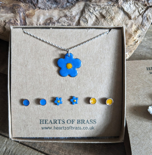 Forget-me-not enamel gift set