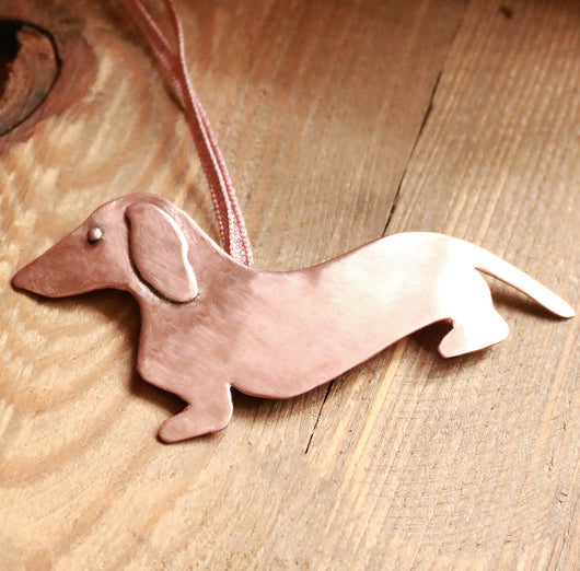 Copper Dachshund dog keepsake