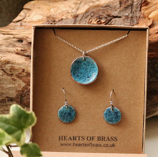 Blue fleck, enamel gift set