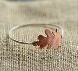 Copper oak leaf bangle