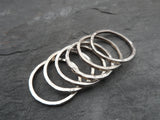 Sterling silver beaten stacker rings.   (Child/ Adult )