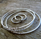 Twisted sterling silver bangle