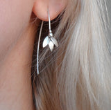 Sterling silver snow drop earrings
