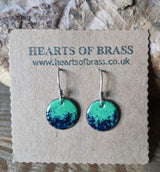 Enamel disc earrings ( various colours to choose from)