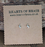 Sterling silver barbed wire studs