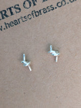 Sterling silver barbed wire studs