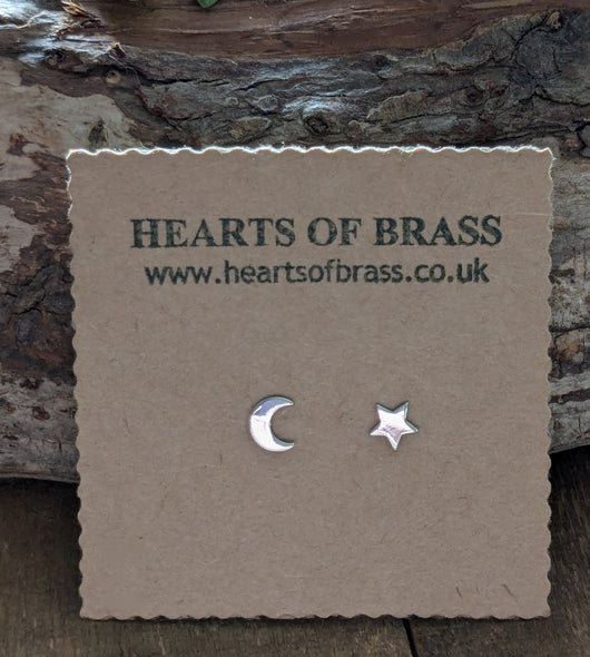 Moon and star studs