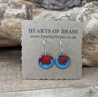 Enamel disc earrings ( various colours to choose from)