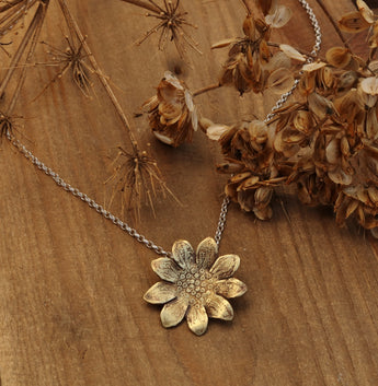 Smaller sunflower pendant necklace