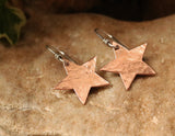 Copper or Brass star earrings