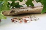 Skinny sterling and copper star ring