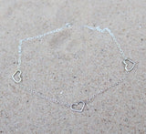 Triple heart anklet