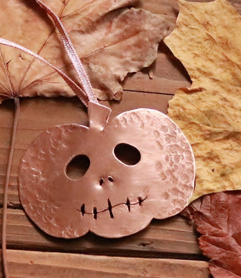 Copper Halloween pumpkin decoration