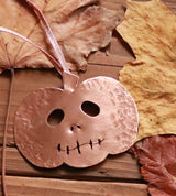 Copper Halloween pumpkin decoration