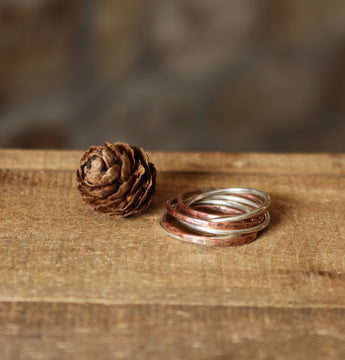 sterling silver & copper interlocking ring