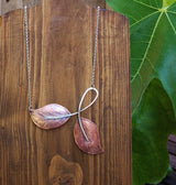 Sterling silver and copper leaf necklace
