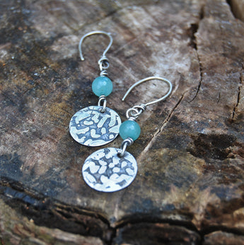 Sterling silver and Amazonite earrings