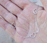 Triple heart anklet