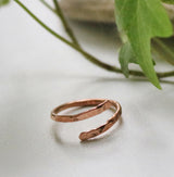 Hammered open copper or brass rings