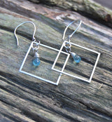 Sterling silver and blue apatite earrings.