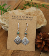 Sterling and turquoise arrow head earrings