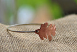 Copper oak leaf bangle
