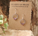 Sterling silver hoops, with copper heart
