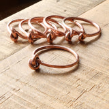 Copper or brass knot brass rings