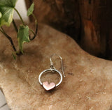 Sterling silver hoops, with copper heart