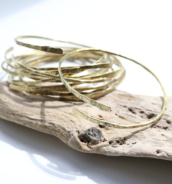 Stacking Brass open bangles
