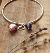 Pink and purple pendant bangle