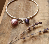 Pink and purple pendant bangle
