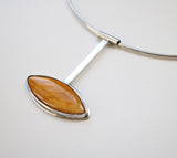 Sterling silver and yellow Mookaite choker