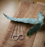 Hammered hoop threader earrings