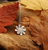 Sterling silver sunflower pendant necklace