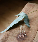 copper teardrop threader earrings