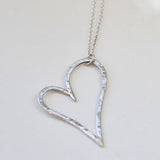 Large hammered heart necklace.