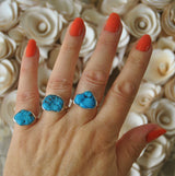 Handmade sterling silver, Turquentine ring.