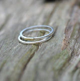 Skinny ring set, with a touch of brass