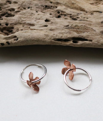Sterling sleepers, with copper flower