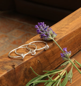 Skinny sterling knot ring
