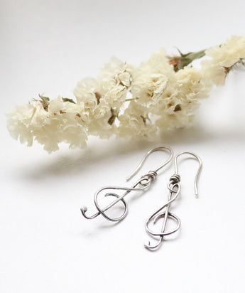 Treble clef earrings