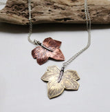 Single ivy leaf pendant.  Copper or brass