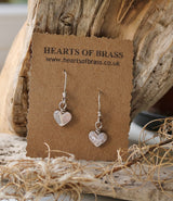 Small hammered heart earrings