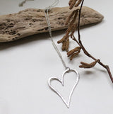 Large hammered heart necklace.
