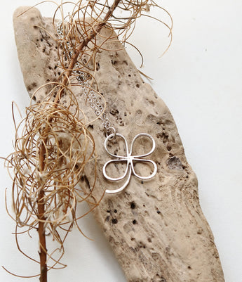 Sterling silver four leaf clover pendant