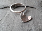 Fancy heart pendant ring