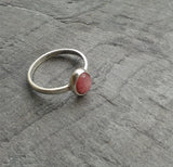 Rhodochrosite gemstone ring