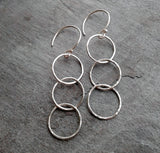 Triple sterling silver hoops