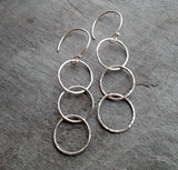Triple sterling silver hoops